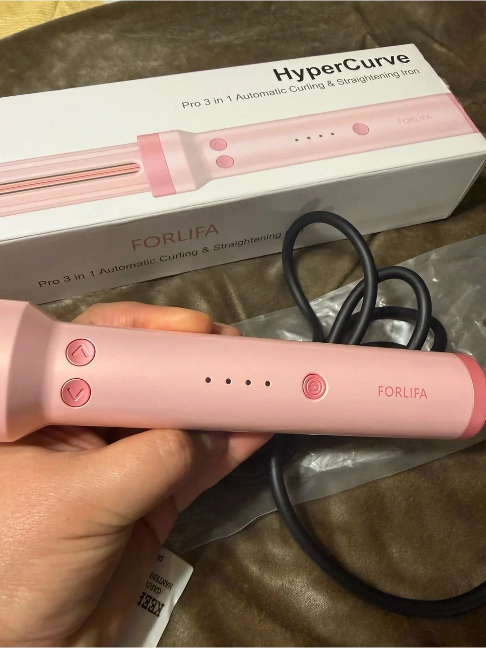 Forlifa Pink 3-in-1 Automatic Curling & Straightening Iron